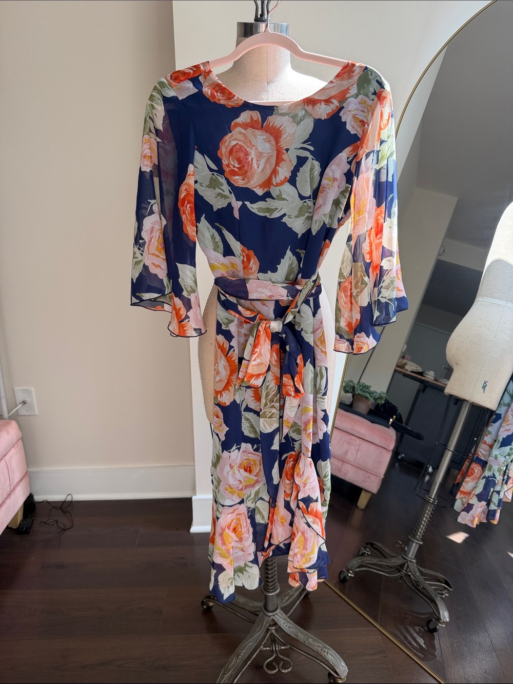 Vintage Vandalizm beautiful retro floral chiffon dress. Medium